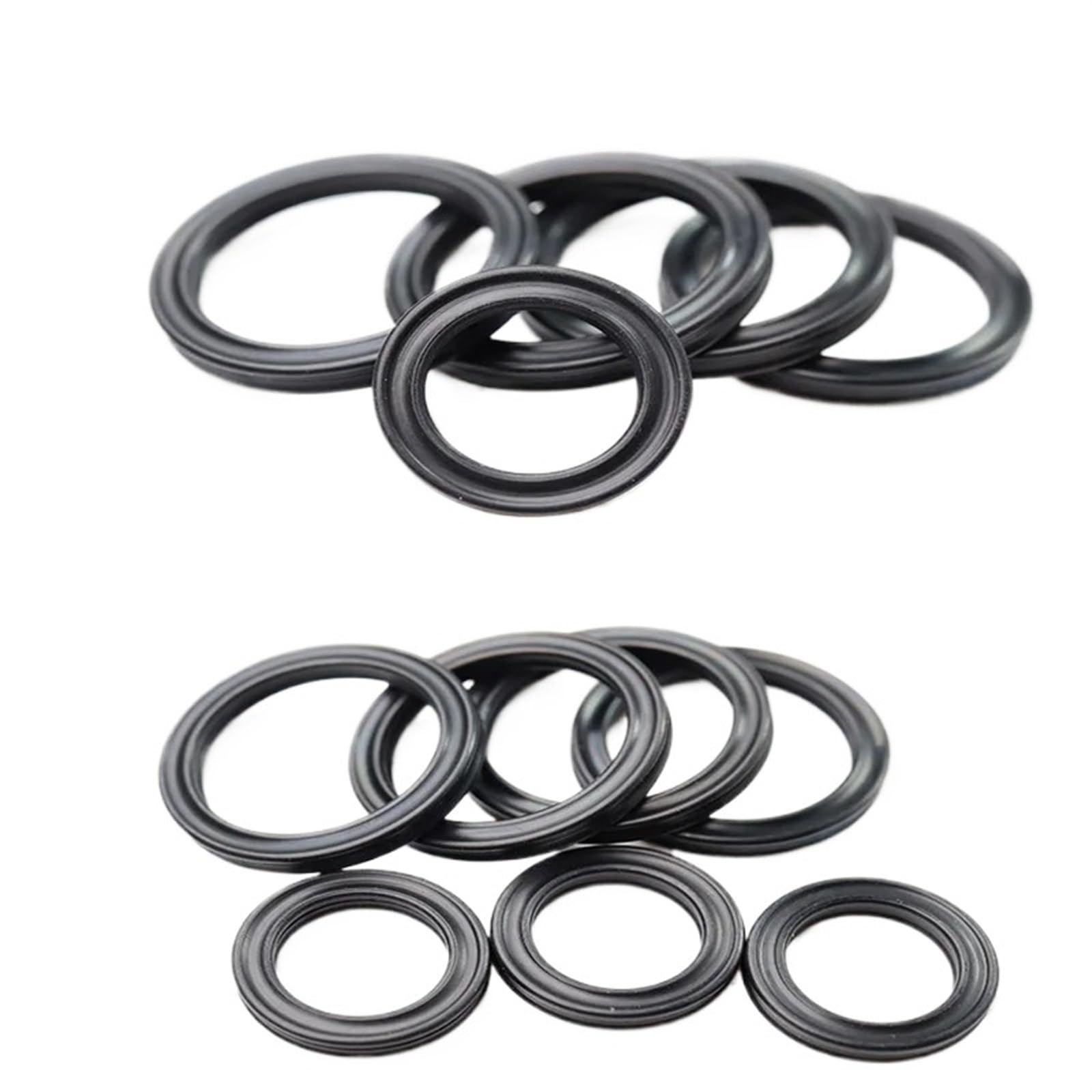 Anello a X in NBR nero, quattro anelli di tenuta a labbro, gomma nitrilica, per cilindri idraulici, pistoni, bielle. Diametro interno 4,34-456,06 mm (dimensioni: 278,99 x 3,53 (1 pezzo))
