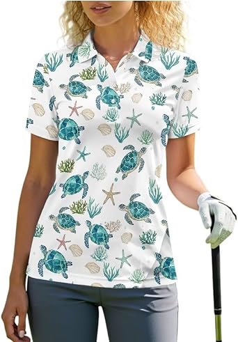 Golf Shirt for Women Short Sleeve Athletic Collared Tennis Shirt Quick Dry Golf Tops Outfits Work Casual T-Shirt