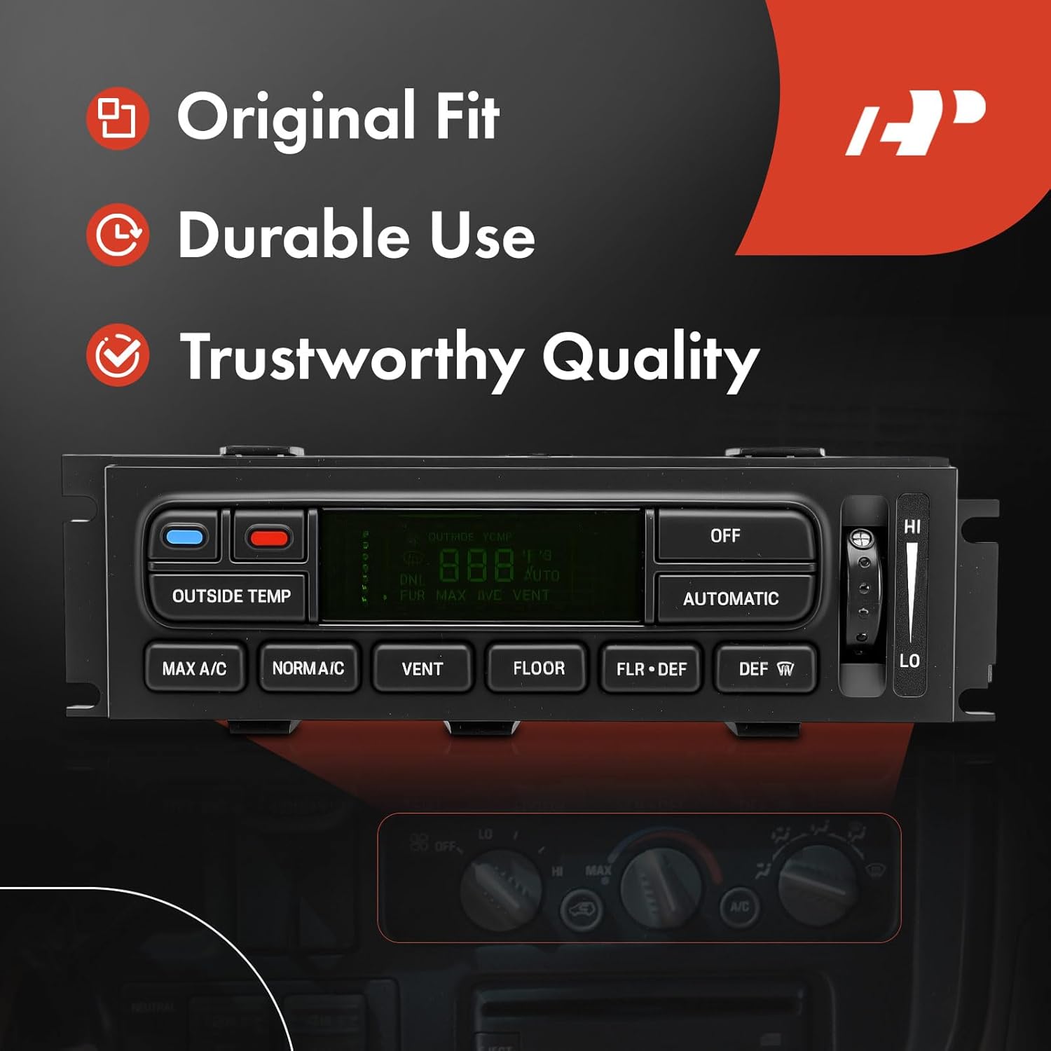 A-Premium Heater Climate Control Panel Module Compatible with Mercury & Ford Vehicles - Grand Marquis 2003-2011, Marauder 2003-2004, Grand Marquis 2003-2004 - Without Rear Defrost