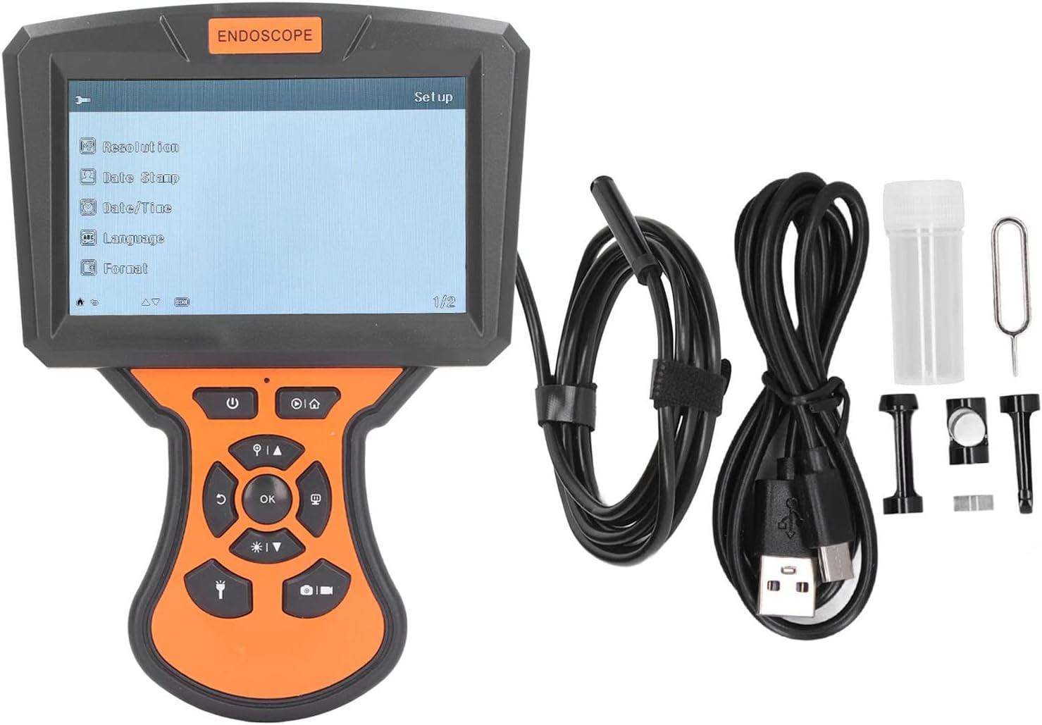 ENDOSCOPIO 2/5/10M 4.3& Con Batteria Ispezione Industriale Telecamera Impermeabile 1080P EUR 74 - Foto 4