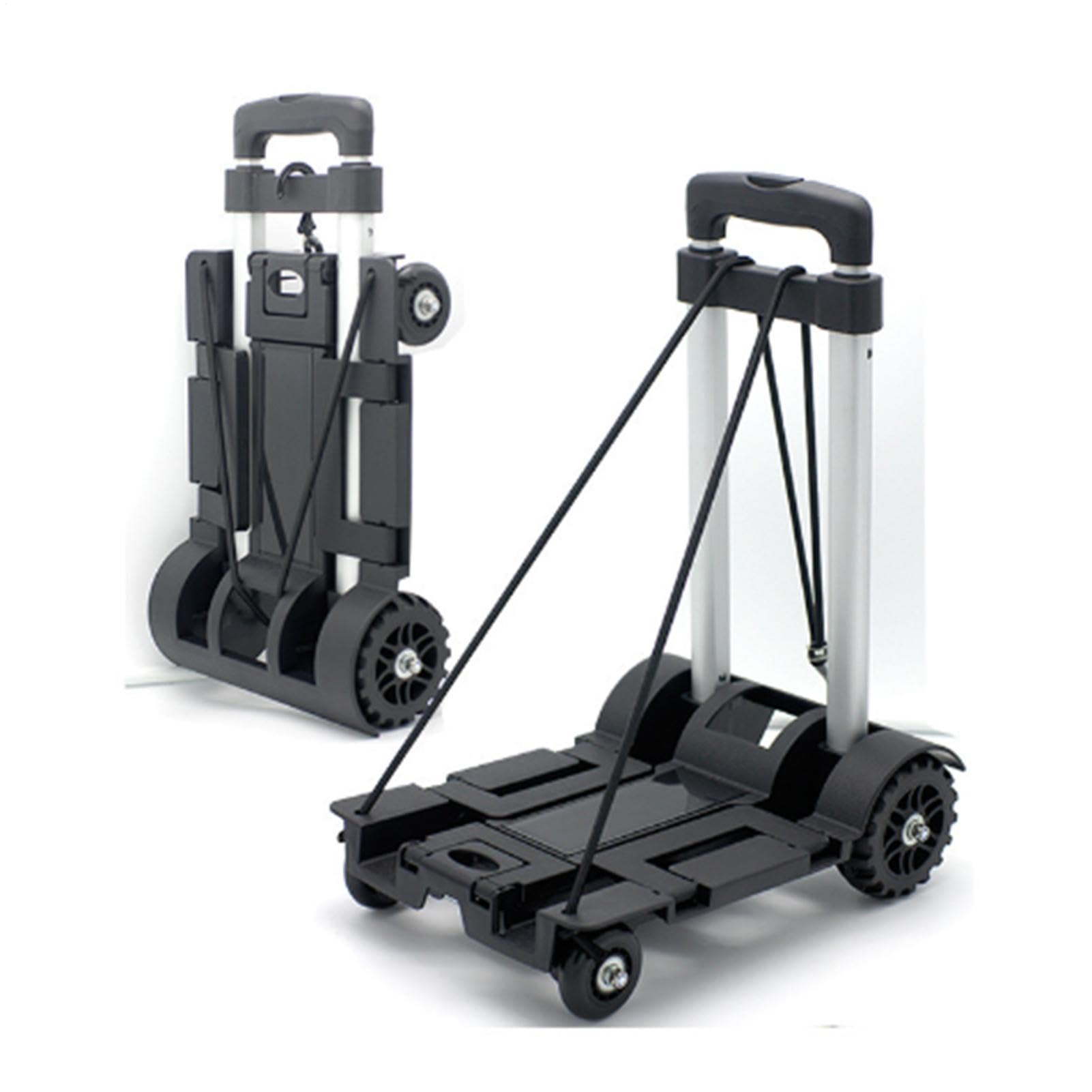 Carrello per bagagli pieghevole: in lega di alluminio portatile | trasportatore di viaggio su rotelle, compatto, mini leggera | Camion bagaglio a mano durevole per la valigia per il