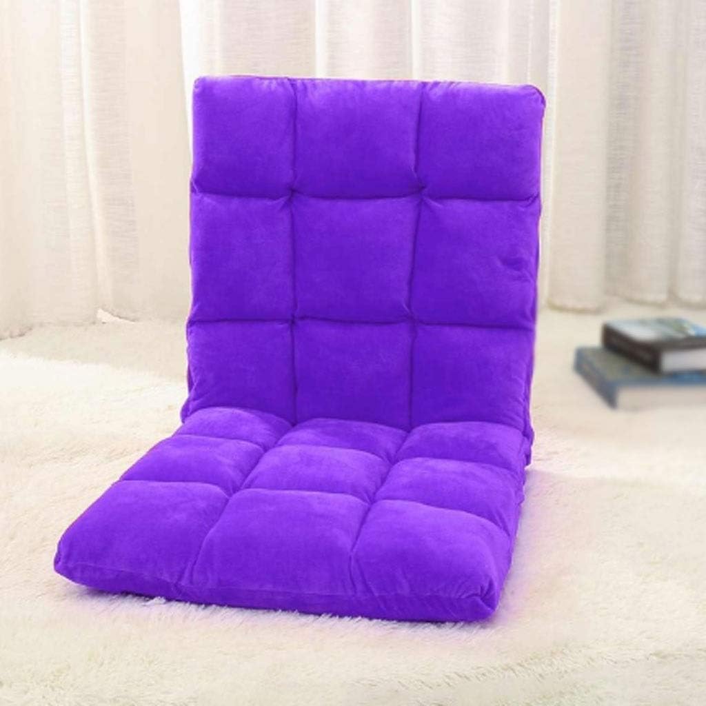 Folding Lazy Sofa Recliner Floor Balcony Bay Window Leisure Legless Small Sofa Bed Backrest Chair Linen(E)