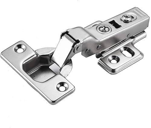 Miniatura 2 de Bisagras de gabinete ocultas, cierre suave, sin marco, 4 piezas, media superposición, bisagra europea de desprendimiento rápido