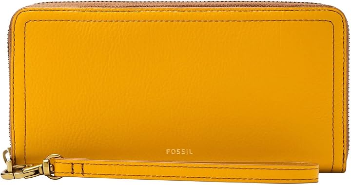 Fossil logan rfid zip around clutch golden yellow SL7831-717