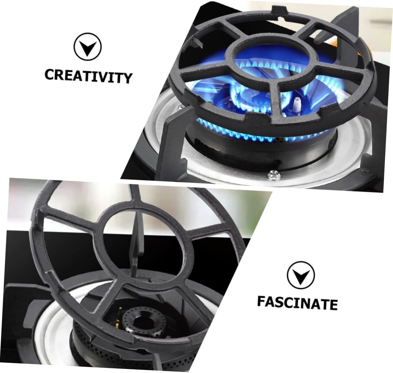 2pcs Wok Ring for Gas Stove Iron Rack for Pot Gas Stove Top Covers Multi-functional Pot Holder Skid-resistant