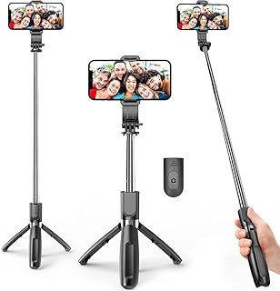 Bastão de selfie portátil, tripé portátil para telefone com controle remoto sem fio removível, tripé de bastão de selfie para iPhone 14, 13, 12, 11, Pro, Xs Max Xr X 8 7 Plus, Android TUBARÃO STORES