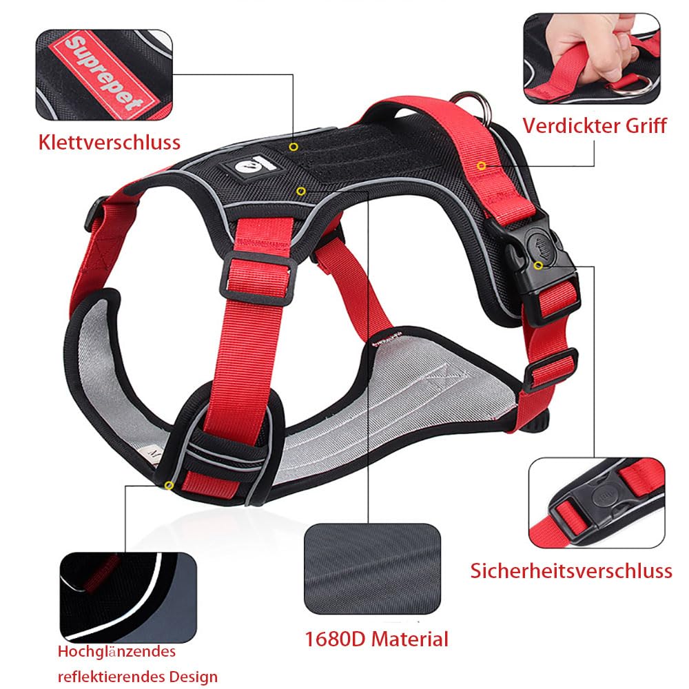 Coogime Breathable Dog Harness, No Pull Chest Harness, Reflective Stripes Harness for Dogs Safe Puppy Harness, Adjustable - Image 4