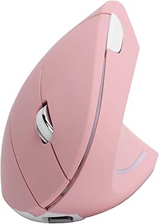 USB Vertical Mouse, 2.4G Gaming Mouse, Office Rechargeable Mouse, Portable Computer Mouse, with 800/1200/1600/2400 4 Levels Adjustable DPI, for PC, Office(Pink)