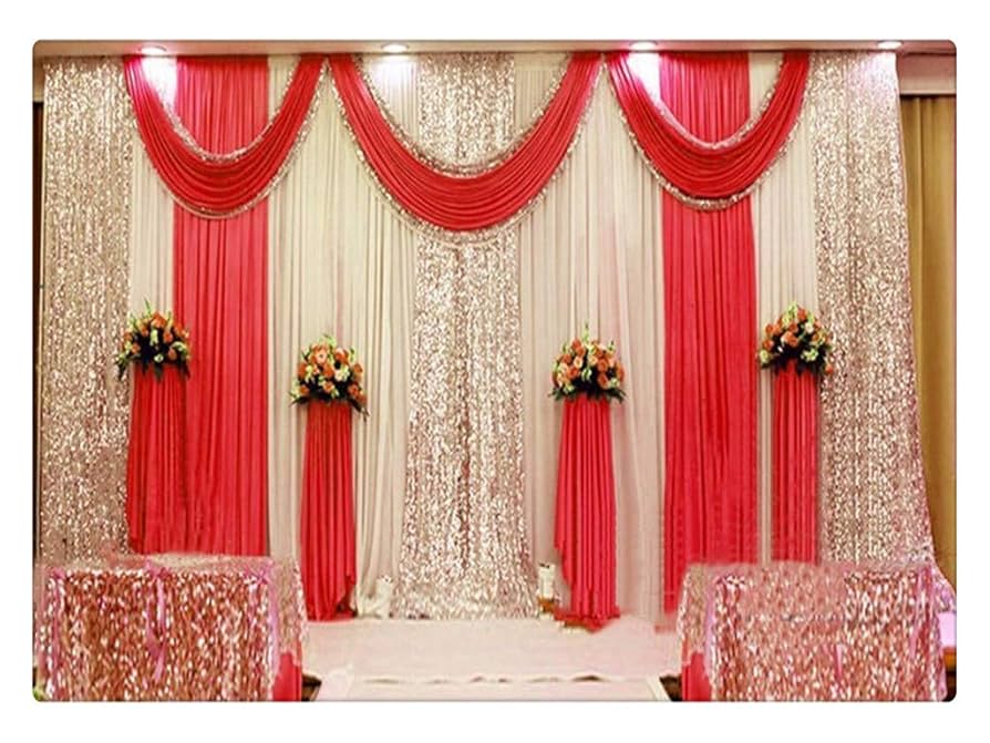 Amazon｜ウェディングステージデコレーション 背景幕 パーティー