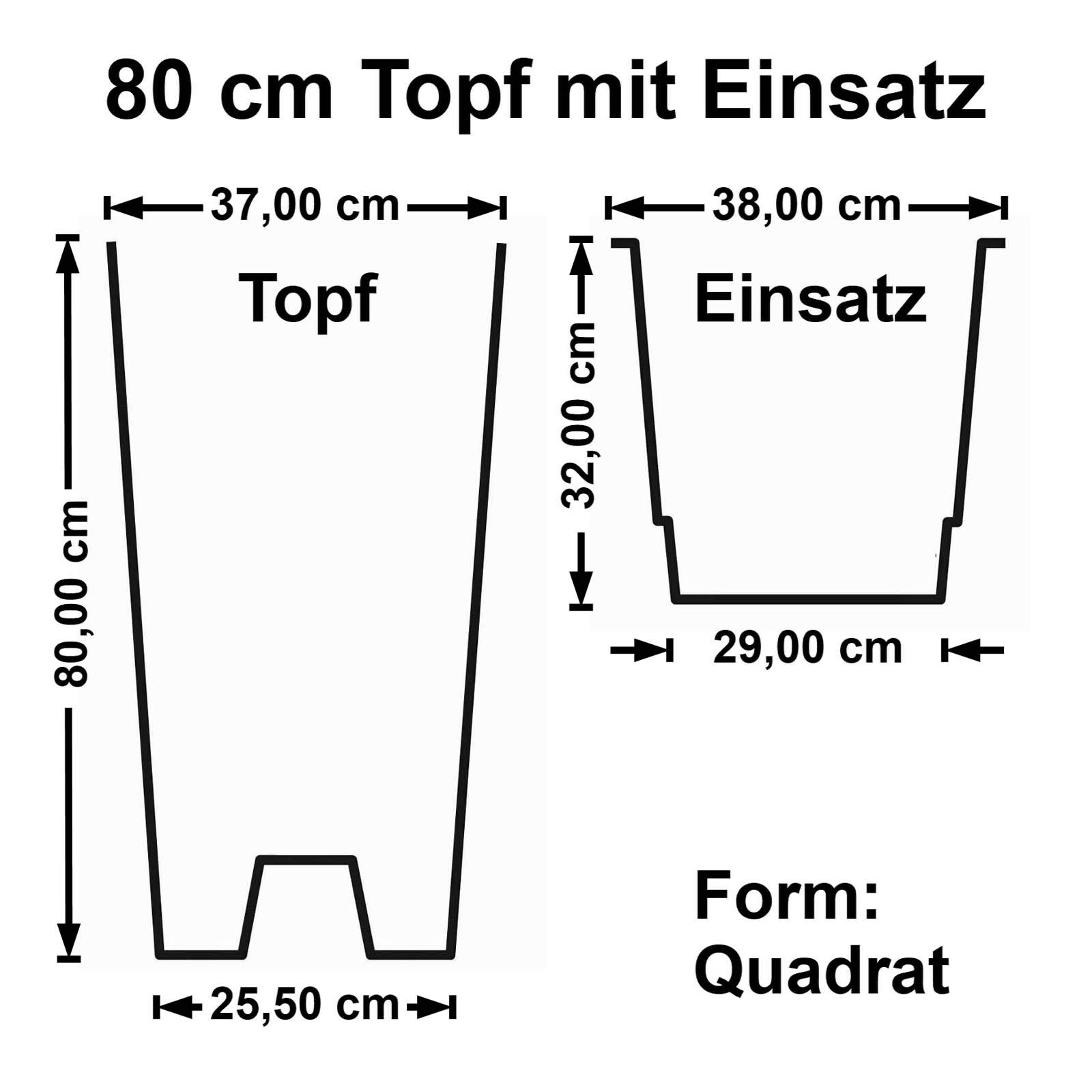 Euro3plast Typ Duo 3014.86 Blumentopf mit Einsatztopf 38 x 38 x 80 cm Apfelgrün für den Innen- und Außenbereich