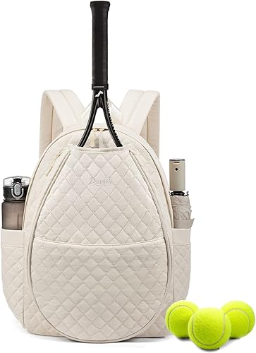Miniatura 9 de Sucipi Bolsas de tenis para mujeres, Mochila bolsa acolchada para raqueta de tenis para raqueta de tenis, palas de pickleball, bádminton Verde