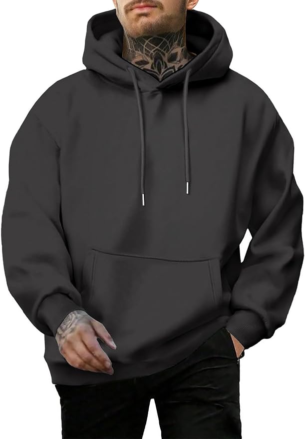 PLEPAN Hoodies for Men Casual Cotton Essentials Hoodie Pullover Long Sleeve Fleece Hooded Sweatshirts with Pockets