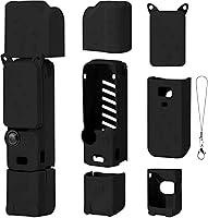 Vista 1 de Funda de silicona Pocket 3: Funda protectora Protector de lente compatible con cámara Vlogging DJI Osmo Pocket 3 Creator Combo Accesorios (negro)