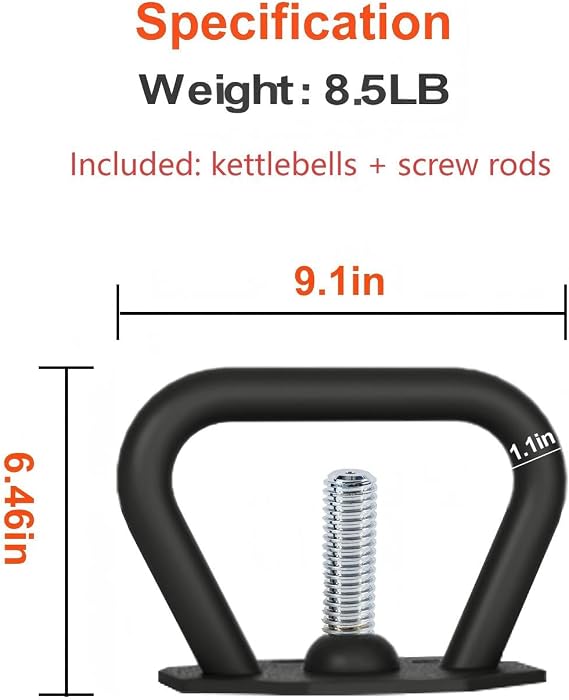 Adjustable Kettlebell with Inverted U-Handle, for Full-Body Workouts,with Screw Rod