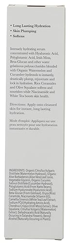 Miniatura 2 de 100% PURE Suero de bloqueo de agua de pepino de sandía para el cuidado de la piel hidratante facial – Aumenta el ácido hialurónico para reponer