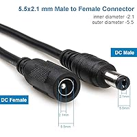 Vista 4 de Paquete de 2 cables de extensión CC de 10 pies de 0.217 in x 0.083 in, cable de extensión de alimentación universal de 12 V CC para cámara