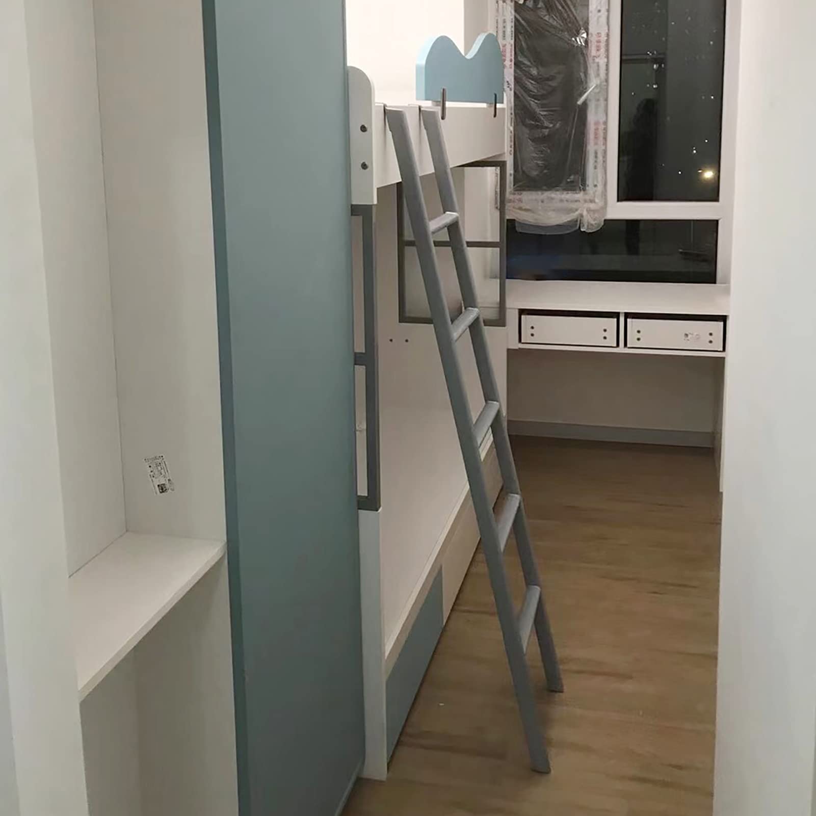 Drabina łóżka, regulowana drabina do kampera, wytrzymałe metalowe podwójne łóżko piętrowe do przyczepy podróżnej/loftu / platformy na poddaszu / akademika, łatwe w instalacji podparcie drabiny łóżka, 118 kg
