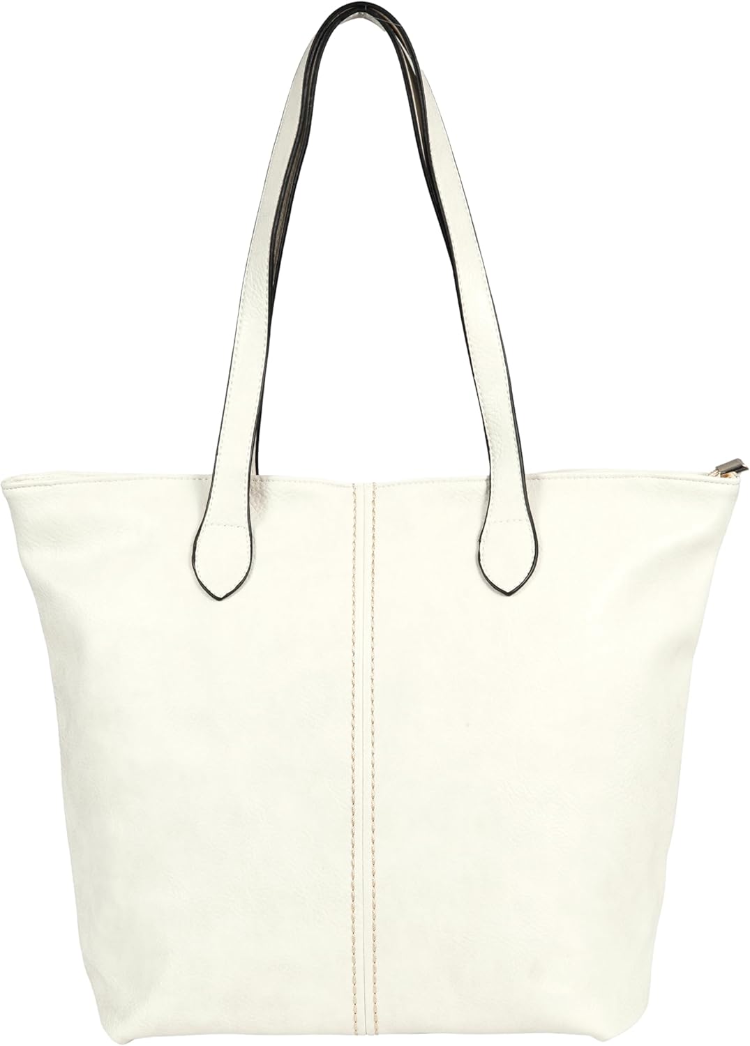 Womens Lightweight Plain Handbag - Soft 100% Vegan PU Leather Large Tote Shoulder Bag - Angela