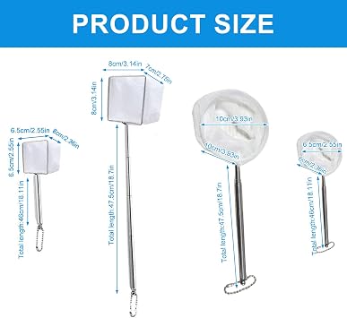 Fishing Landing Net with Telescoping Handle, Fishing Landing Net Freshwater, Bass, Trout Net, Compact Fishing Net for Catching Fish Shrimp and Aquariums Water Plant
