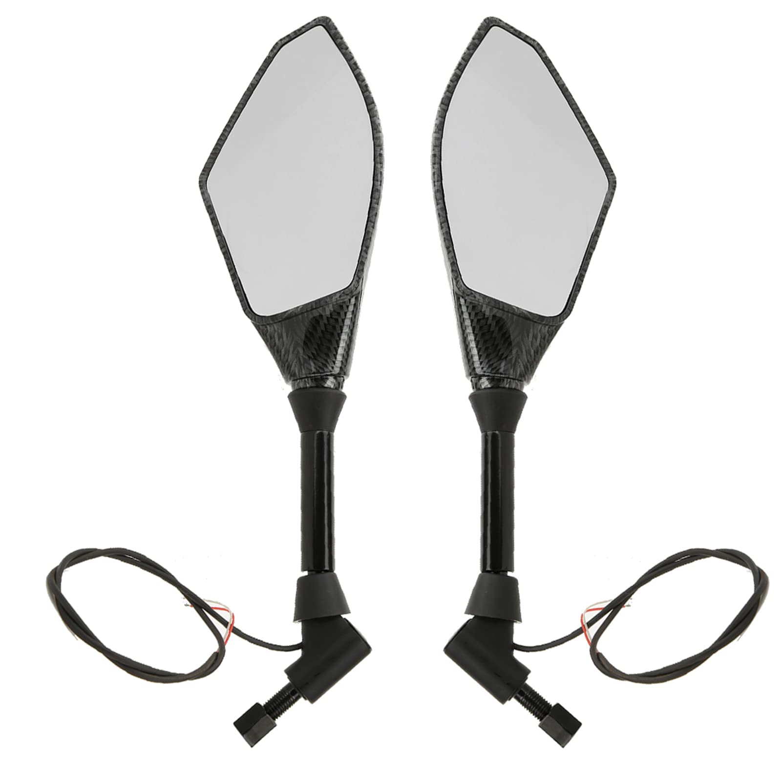 Lusterka boczne LED z kierunkowskazem do kierownicy 10 mm kierownica motocykl regulowany ABS uniwersalny czarny para do skutera motocyklowego