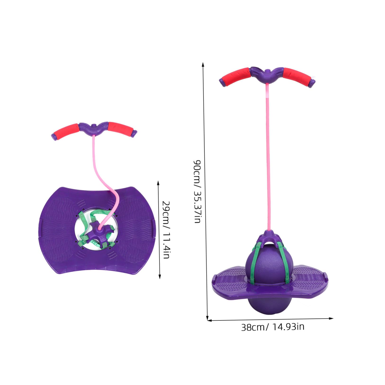 Hüpfball für Kinder mit Rutschfester PVC Oberfläche und Pedalfläche Outdoor Spielzeug mit Rillen Design Belastbar bis 100 Kg für Drinnen und Draußen Zufällige Farbe