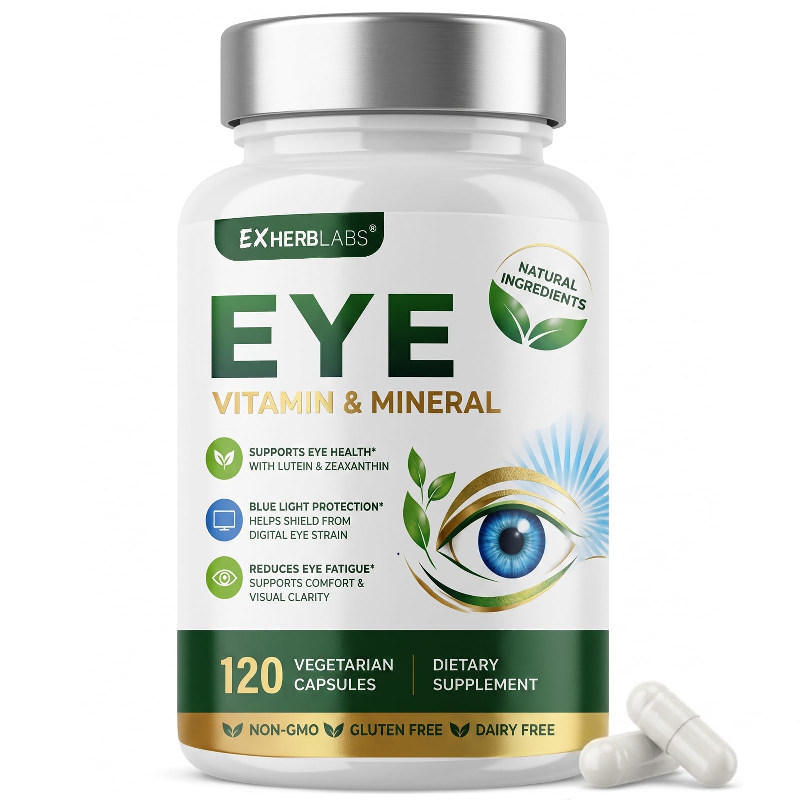 Lutein and Zeaxanthin Supplements, Eye Health Care, 120 Capsules 120 Count (Pack of 1)