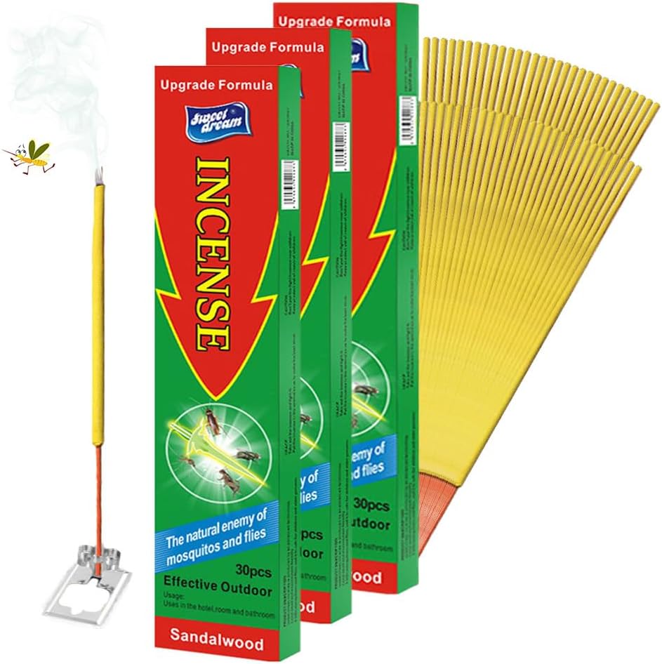 Homarket 3pack(90pcs) mosquito repellent outdoor,100% Natural Incense Sticks - Best Outdoor Mosquito & Insect Repellent (green)