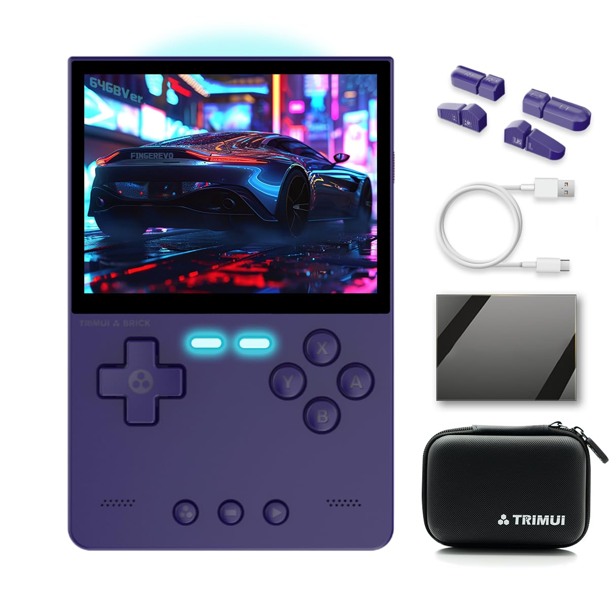Trimui Brick Handheld Game Console 3.2-inch 1024*768 IPS Screen 3000mAh Trimui-Brick Opensource System with Portable Case 