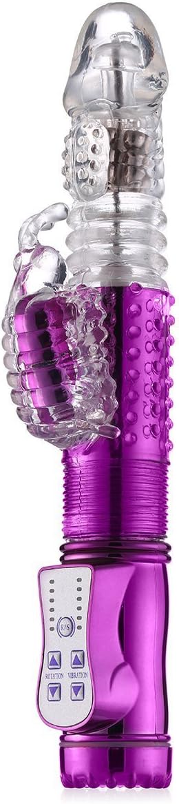 LEPO Large Multi Speed Thrusting and Rotating Rabbit Vibrator Clit Stimulation Sex Toys for Women, Purple, 8.8 Ounce