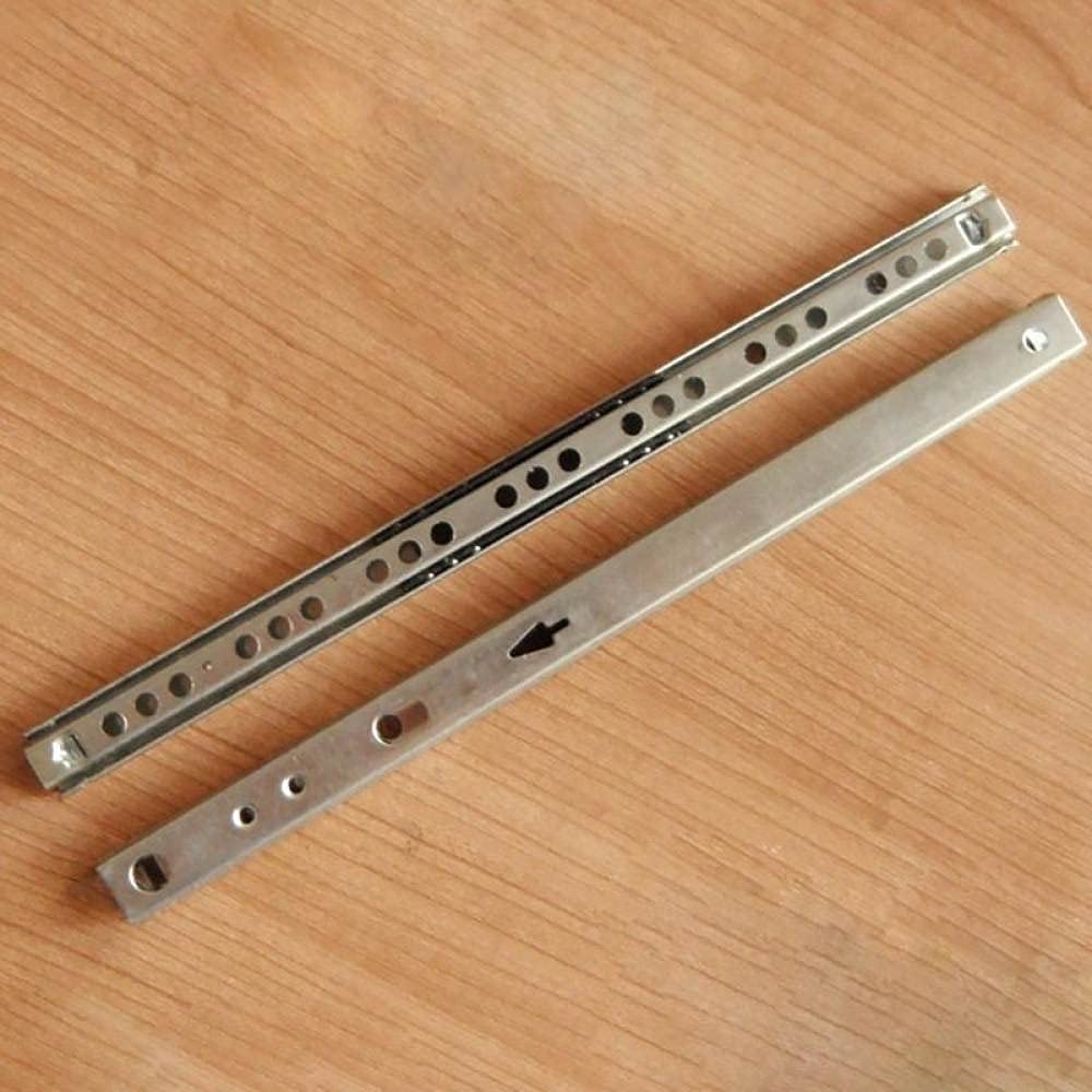 Lijucai 1Pair Drawer Steel Ball Rail Slide Drawer Slide Ball Guide Two Sections 17Mm Wide Steel Fold Furniture Hardware Fittings,342Mm