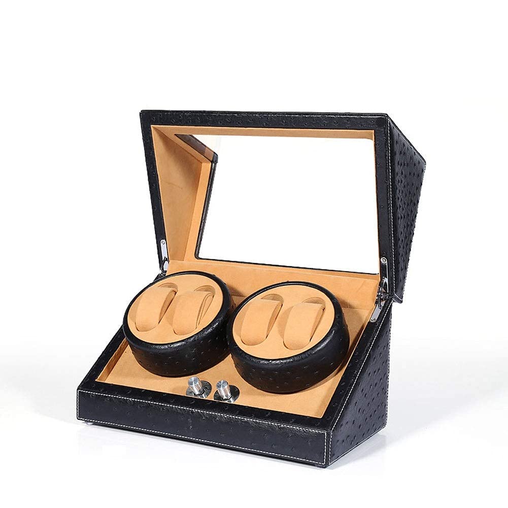 OLSKFUH Automatic Watch Winder 4+0 Quiet Motor Watches Storage Box Anti-Magnetization Mute Low Power 5 Rotation Modes,