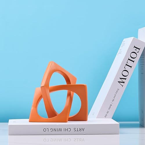 Miniatura 3 de DOVDOV Decoración geométrica de nudo naranja, esculturas geométricas, decoraciones modernas para el hogar para decoración del hogar, mesas de