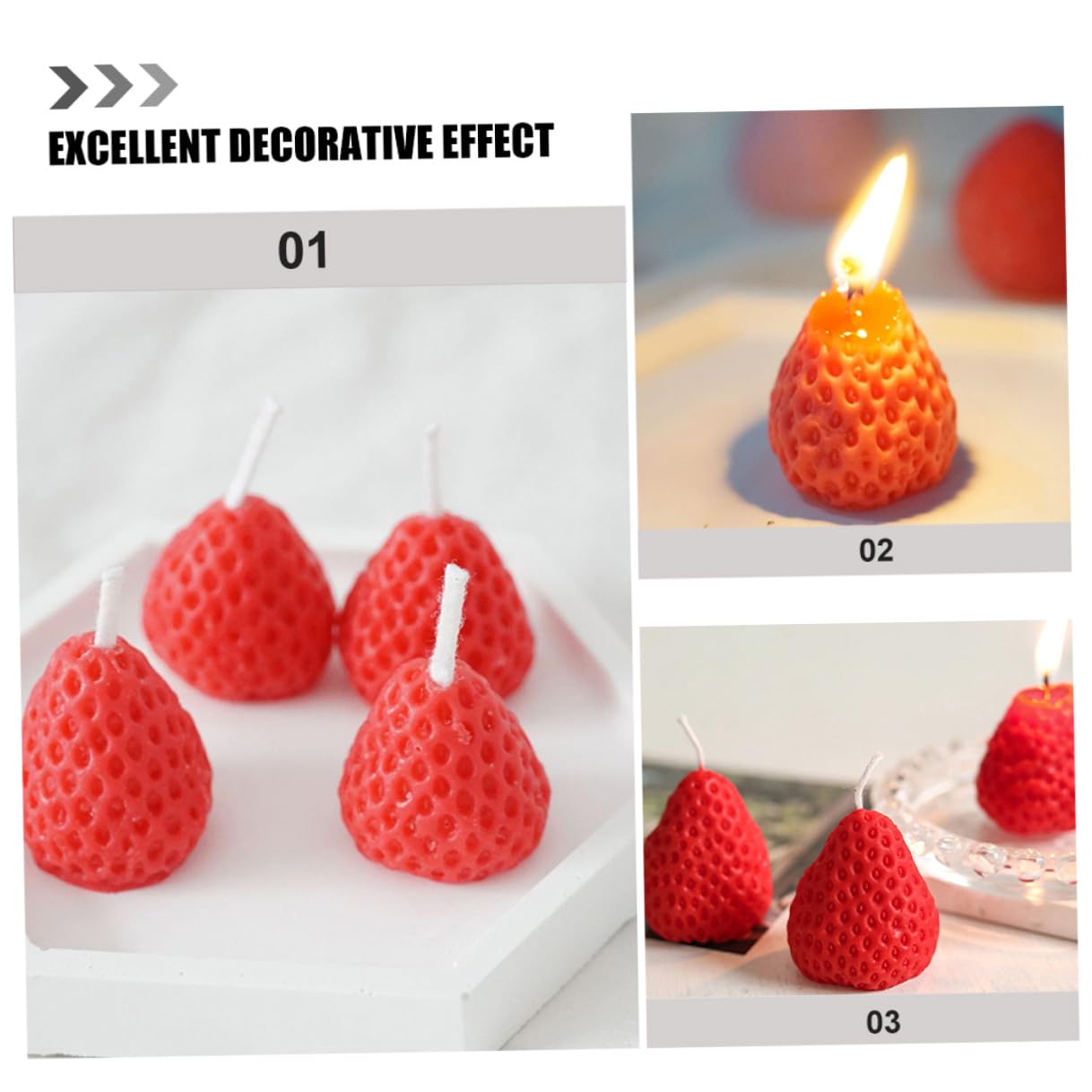 Set 9 Candele Profumate alla Fragola Decorazioni la Casa a Forma di Fragola Candele Aromatiche Portatili per Matrimoni Compleanni e Feste per Aromaterapia