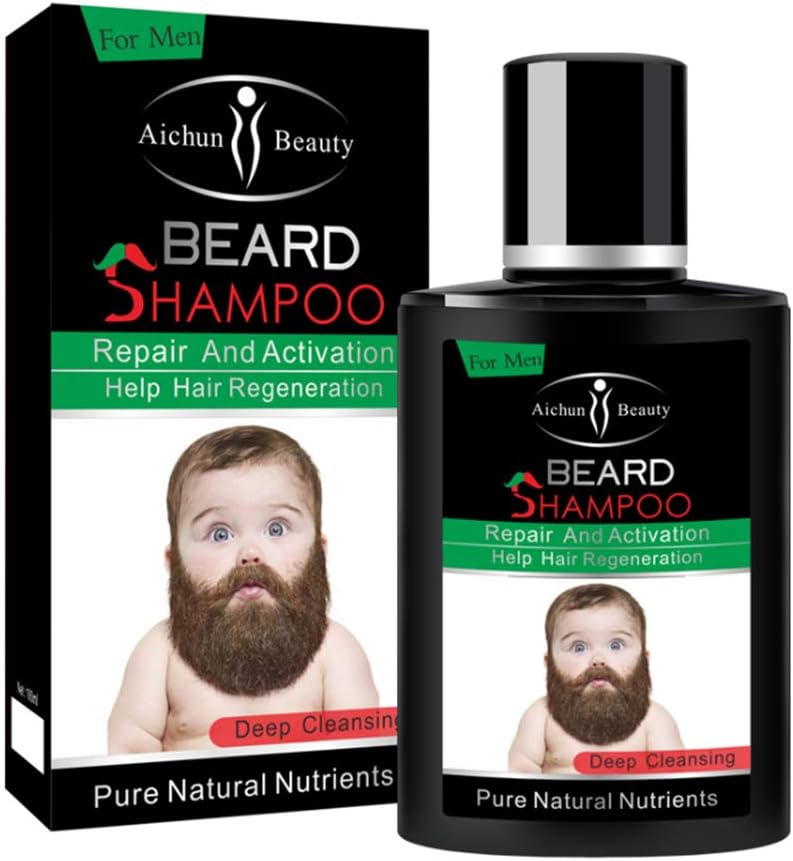 Beard Hair Growth Shampoo Regeneration Repair and Activation Pure Natural Nutrients Rich in Vitamins Essence 100ml
