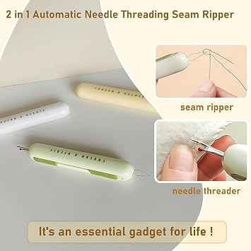 3 Pack Dual Function Seam Ripper and Needle Threader Compact Design Needle Threaders for Hand Sewing Threaders for Sewing Perfect for Easy Stitch Removal and Threading Needles Efficient Seam Ripping