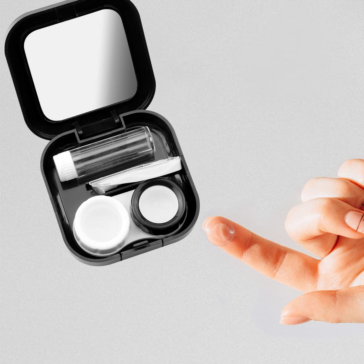 Jagowa Contact Lens Cases Travel Contact Lens Soaking Storage Case with Mirror Starry Shinny Portable Glasses Holder - Image 3