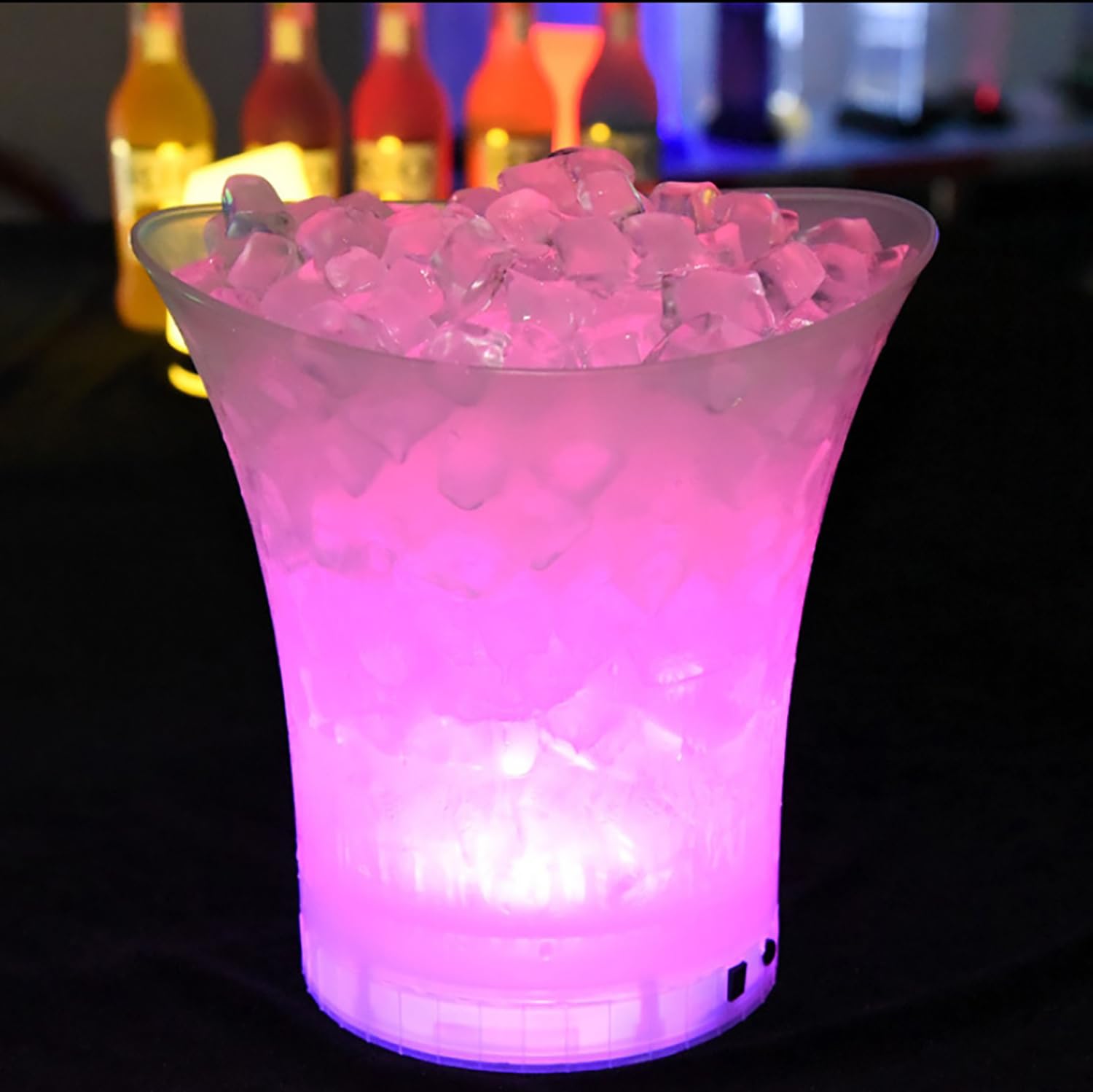 Cubitera LED, cubitera Luminosa con Cambio de Colores, Gran Capacidad de 5 litros y Puede Contener Varias Botellas de Vino, Ideal para Fiestas.