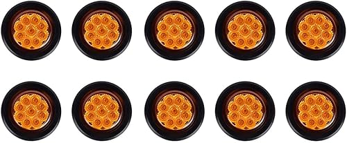 Miniatura 2 de Baceyong Luces de marcador de remolque, 10 luces redondas de remolque ámbar de 2 pulgadas para camiones de caravana, luces de marcador de