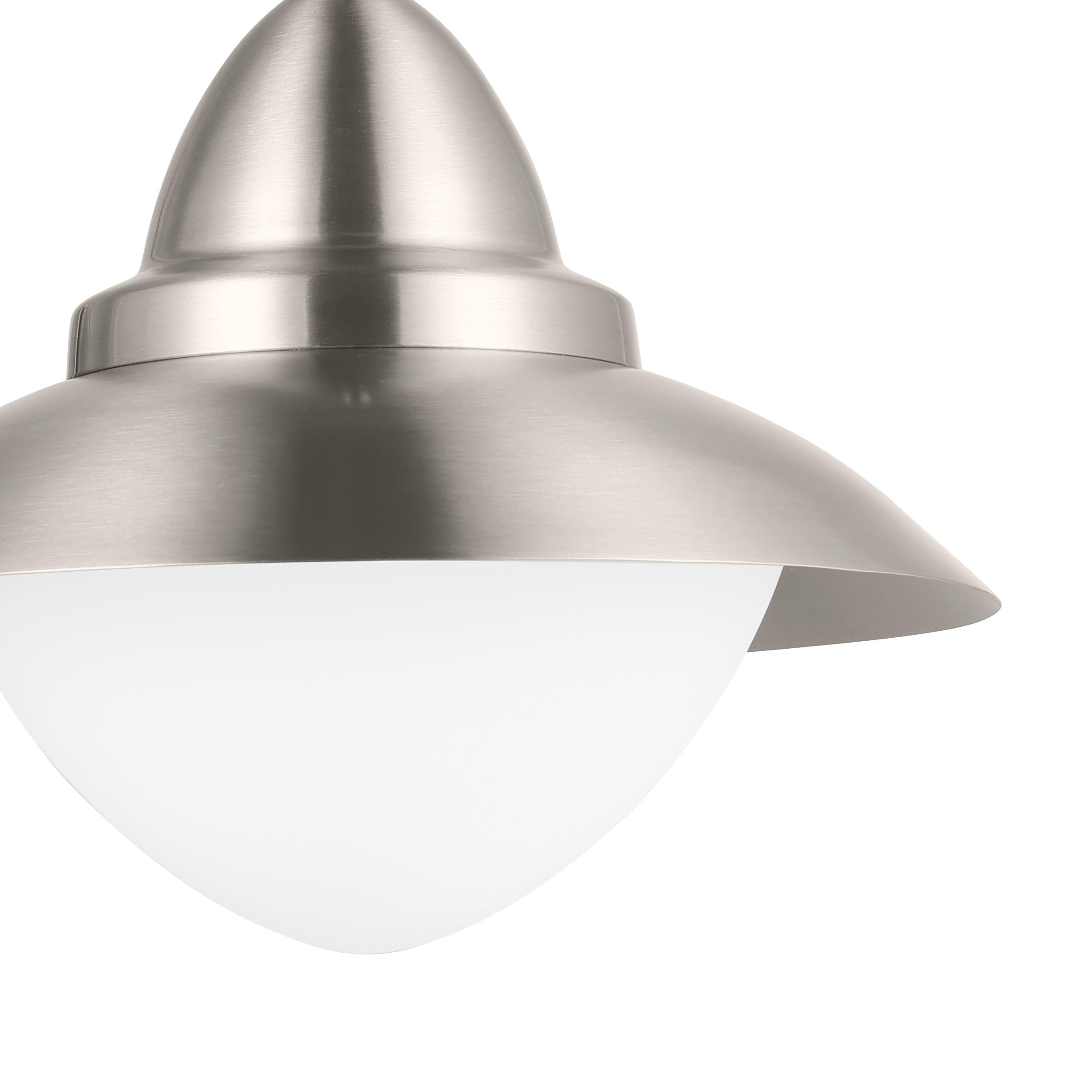 EGLO Außen-Wandlampe Sidney, 1 flammige Außenleuchte | Sensor-Wandleuchte aus Edelstahl, Glas: Weiß, opal-matt, Silber, E27 Fassung, inkl. Bewegungsmelder, IP44