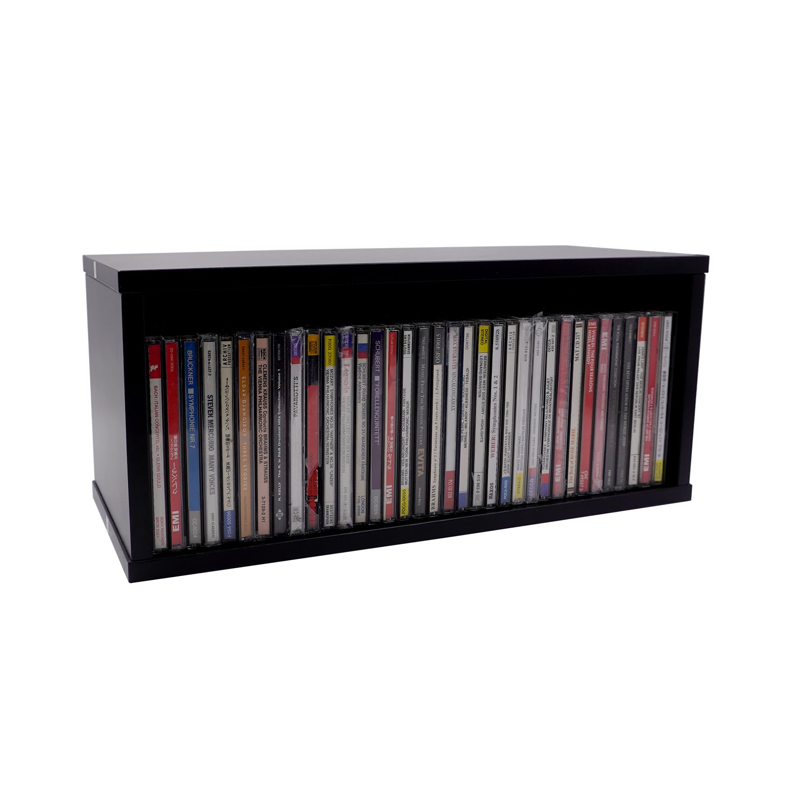 CDラック Amazon.com: Black Cd Storage Box, 15.67 x 6.77 x 6.38 Inch Cd Rack