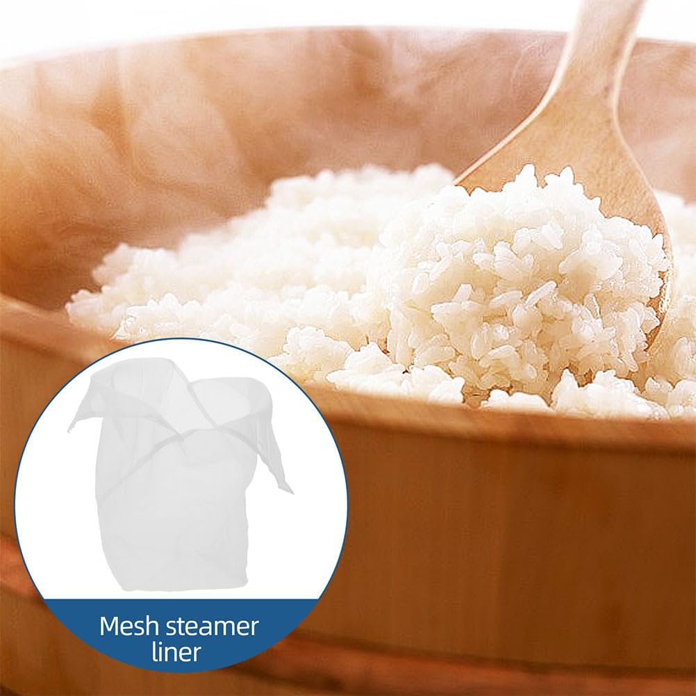 BESTYASH Reusable Large Steamer Liner Bag for Rice and Dumplings Non Stick Nylon Cooking Basket Cloth with Handmade Sewing Easy to Clean and Multifunctional Cheesecloth for Sushi Sticky