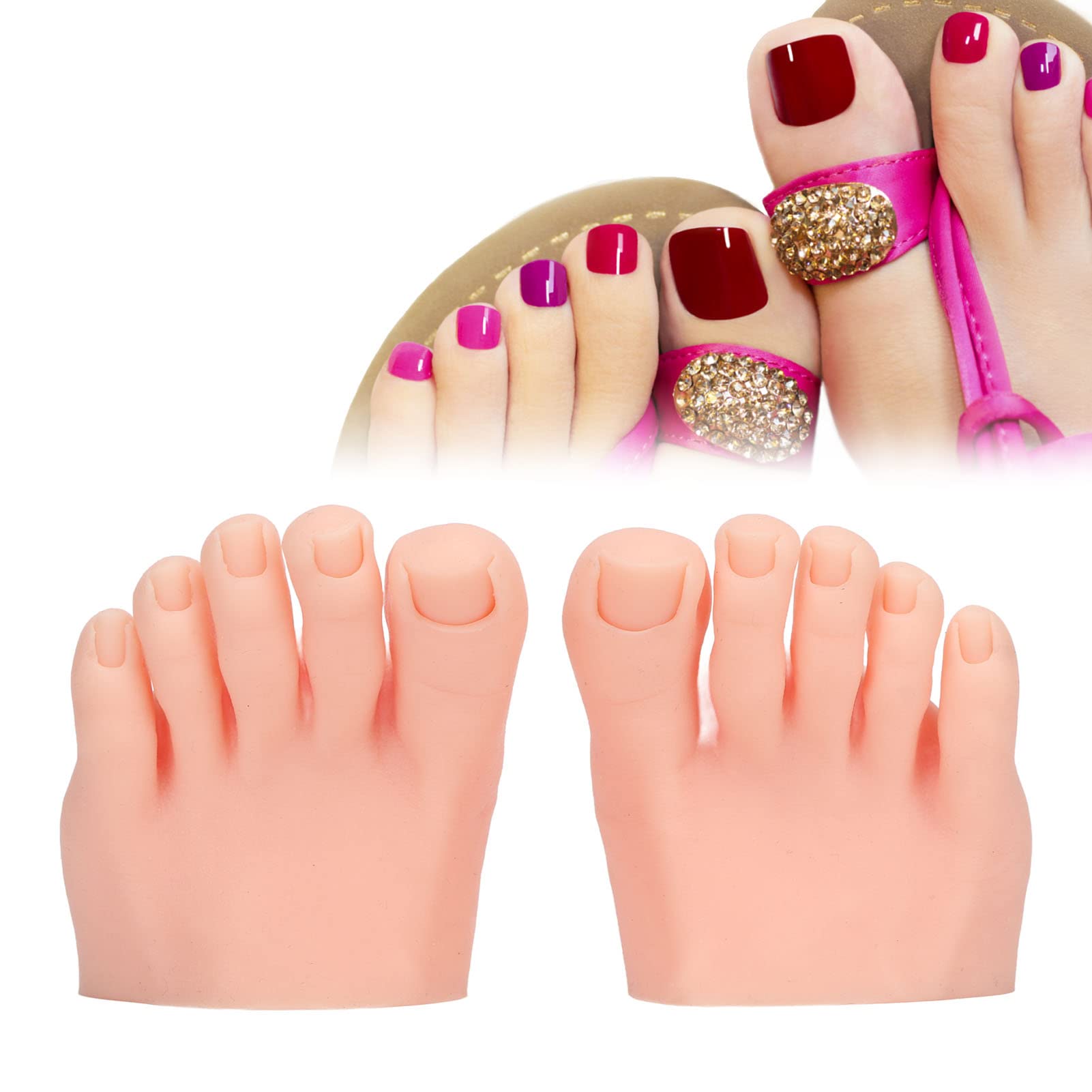 Ćwicz sztuczną stopę, 1 para Elastycznych Miękkich Silikonowych Modeli pół Stopy, Narzędzie do Manicure do ćwiczeń Protetycznych, Model Stóp do Praktyka Tatuażu (Jasna skóra)