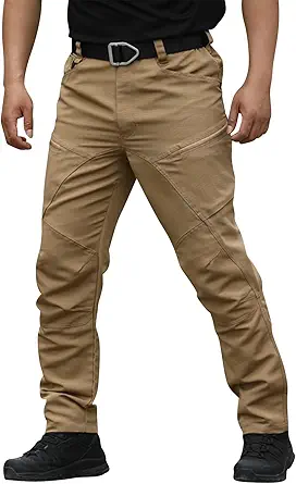 OIOLOYJM Military Cargo Pants for Men Hiking Relaxed Fit Work Waterproof Stretch Tactical Lightweight Outdoor Travel Pant
