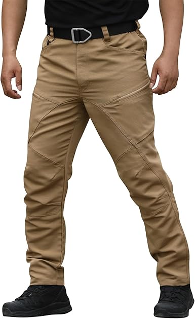 OIOLOYJM Military Cargo Pants for Men Hiking Relaxed Fit Work Waterproof Stretch Tactical Lightweight Outdoor Travel Pant