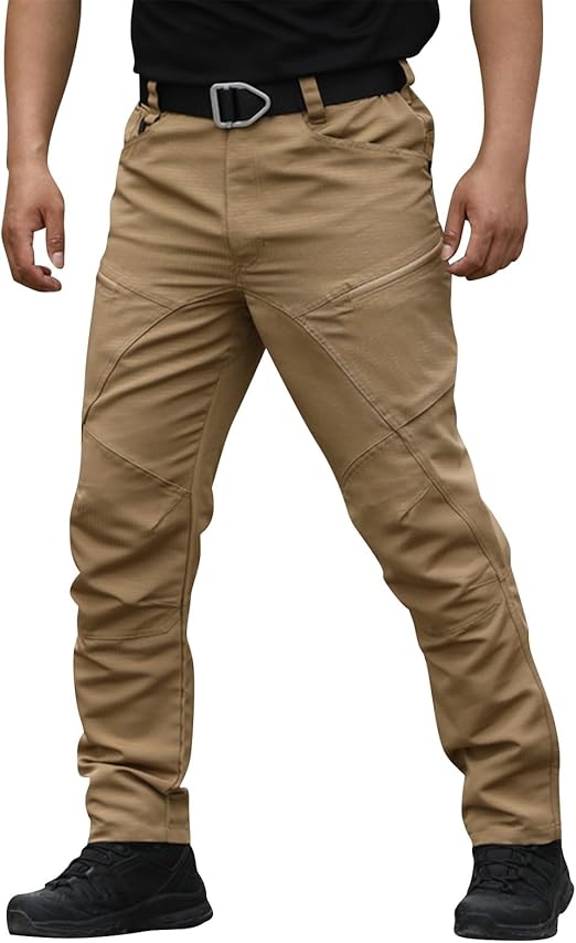 OIOLOYJM Military Cargo Pants for Men Hiking Relaxed Fit Work Waterproof Stretch Tactical Lightweight Outdoor Travel Pant