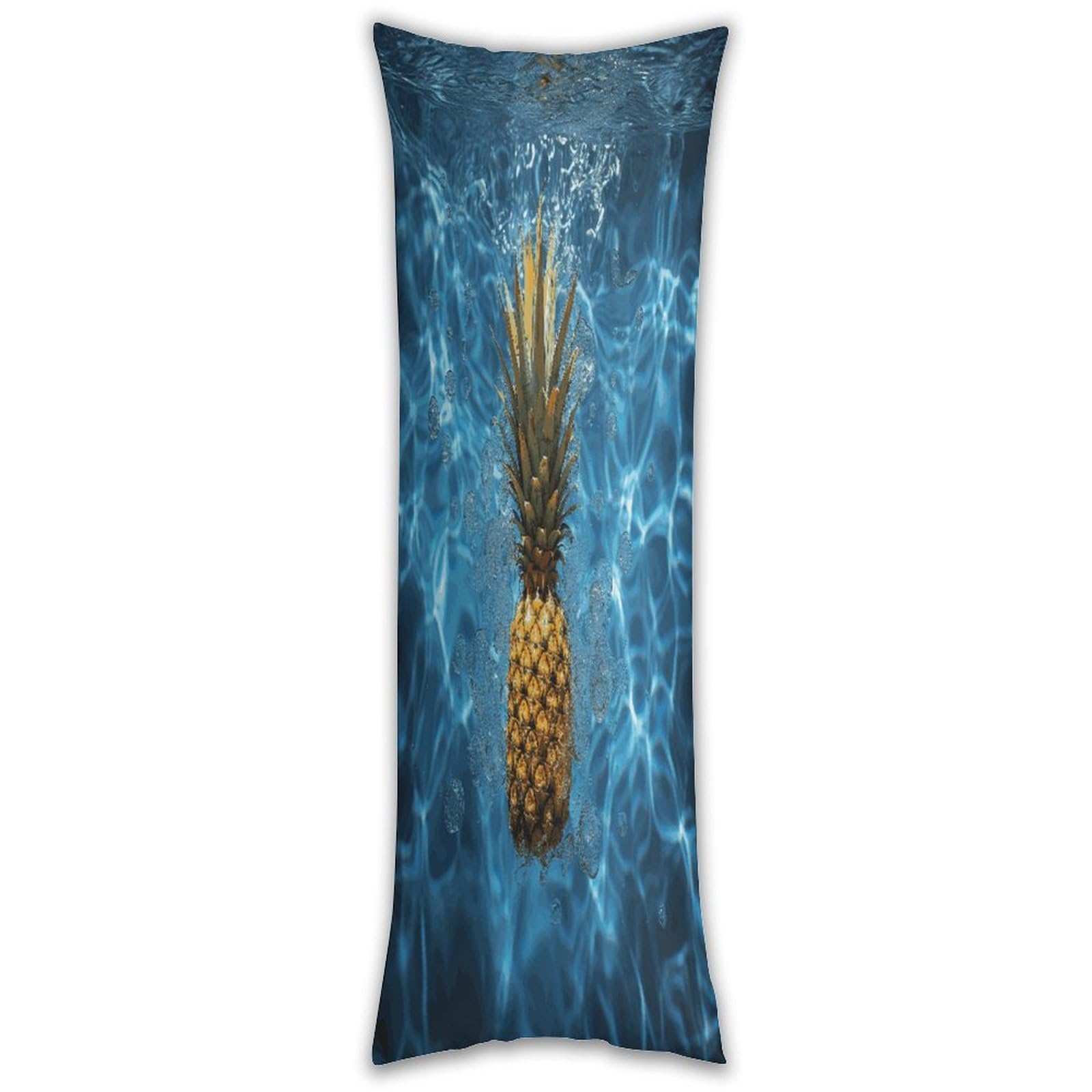 Pineapple in The Pool Long Pillow Case with Zipper Ultra Soft Microfiber Long Pillow Cover Breathable Body Pillow Protector Soft Wrinkle Pillowcase for Bed Sofa Bedroom 53 X 19 in