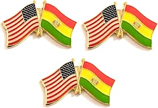 3 National Country Flag USA Friendship Flag Lapel Pins Pack of 3 International & American Double Flag Pin Badge
