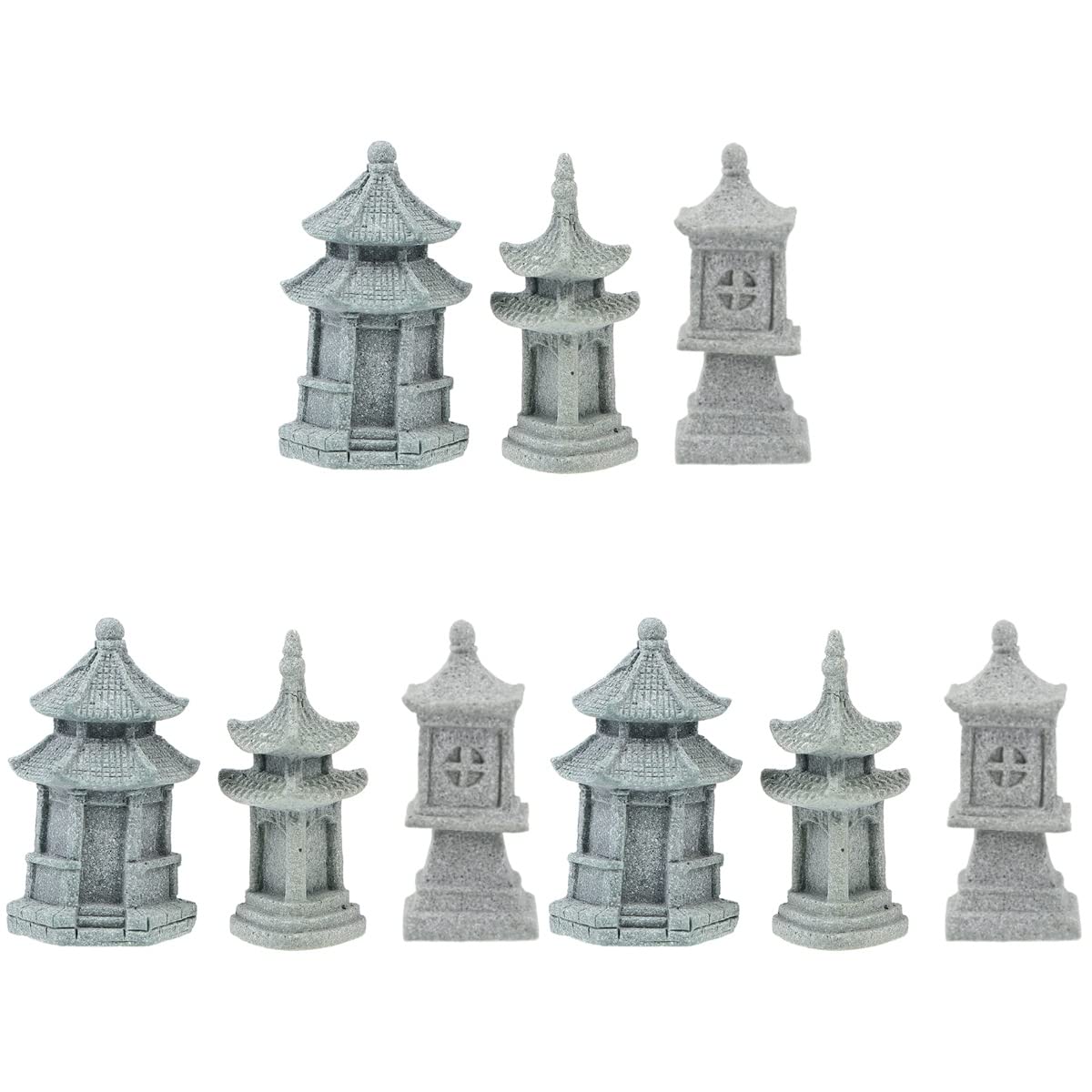 Yardwe Miniatur-Pagoden Statue - Keramik-Deko Für Mikrolandschaft, Bonsai, Garten, Asiatisches Zen-Design (8,5x5,2 Cm)