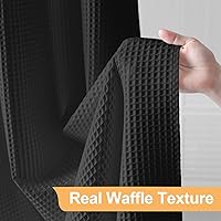 Vista 5 de River Dream Cortina de ducha de mezcla de algodón sin gancho con forro a presión, cortinas de ducha de grado hotelero para baño, repelente al agua