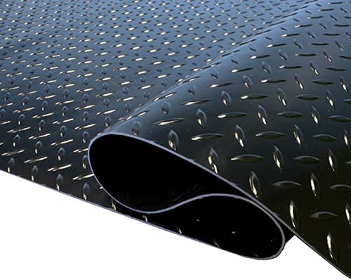 WAHHWF Tapete de goma, tapete de goma para gimnasio en casa, tapete de entrenamiento de equipo de fitness, color negro, suelo de seguridad